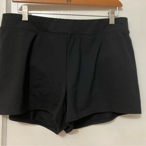 Lands' End Women's Black Swim Shorts 14P Lined